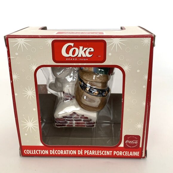2003 Coca-Cola Holiday Pearlescent Porcelain Ornament Polar Bear 4" Vintage - Picture 12 of 14